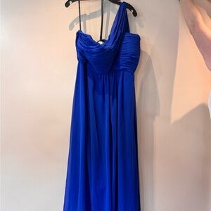 Bill Levkoff colbolt blue size 28 one shoulder formal length gown